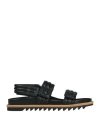 Dries Van Noten Leather And Rubber Slides In Black