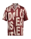 Dries Van Noten Man Shirt Burgundy Size 40 Viscose In Red