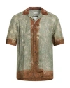 Dries Van Noten Cotton Boxy Fit Shirt With Print And Embroidery In Green
