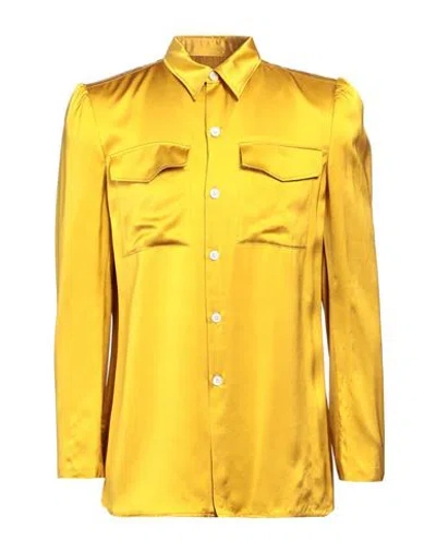 Dries Van Noten Man Shirt Ocher Size 36 Viscose In Yellow