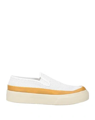 Dries Van Noten Man Sneakers White Size 9 Leather, Rubber