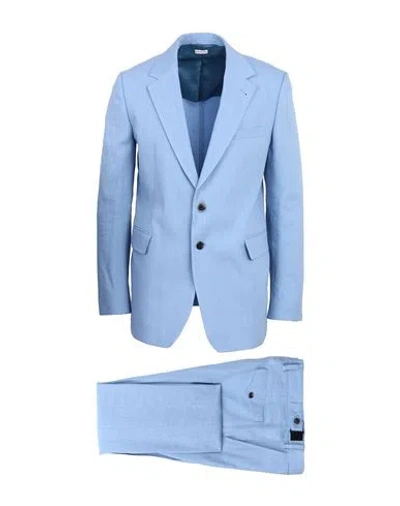 Dries Van Noten Man Suit Light Blue Size 40 Linen, Viscose, Elastane