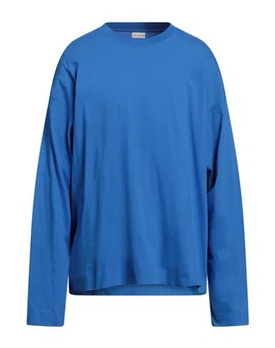 Dries Van Noten Man T-shirt Blue Size M Cotton