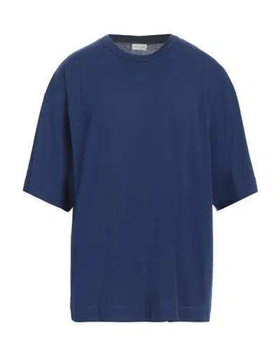 Dries Van Noten Man T-shirt Blue Size L Cotton