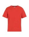 Dries Van Noten Man T-shirt Tomato Red Size Xl Cotton