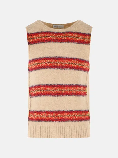 Dries Van Noten 'manado' Beige Alpaca Blend Vest In Neutral