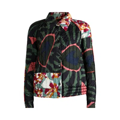 Pre-owned Dries Van Noten Marbled Clay Border Print Fluid Coat 'khaki' | Tan | Women's Size 40