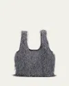 Dries Van Noten Marche Small Fringed Tote Bag In Gray