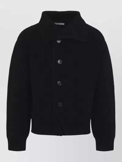 Dries Van Noten Marino Cardigan Shawl Collar Waffle Knit In Multi