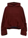 Dries Van Noten Long-sleeved Hooded Sweatshirt In Burgundy