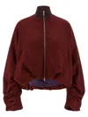 Dries Van Noten High Neck Oversized Sweatshirt With Long Sleeves In Burgundy
