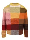 Dries Van Noten Marti Crew Neck Knite With Check Motif Knitwear Multicolor In Multi