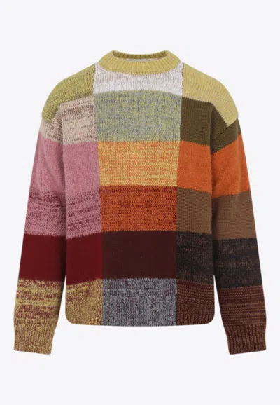 Dries Van Noten Marti Sweater With Ribbed Cuffs And Crew Neck In Multi