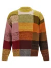 Dries Van Noten Marti Crew Neck Knite With Check Motif Knitwear Multicolor In Multi