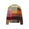 Dries Van Noten Marti Crew Neck Knite With Check Motif Knitwear Multicolor In Neutral