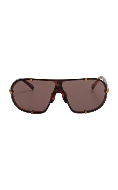 Dries Van Noten Mask Square-framed Acetate Sunglasses In Brown