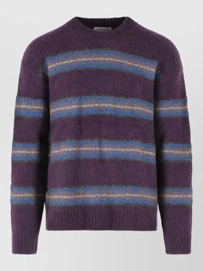 Dries Van Noten Master Alpaca Blend Crew Neck Sweater In Purple
