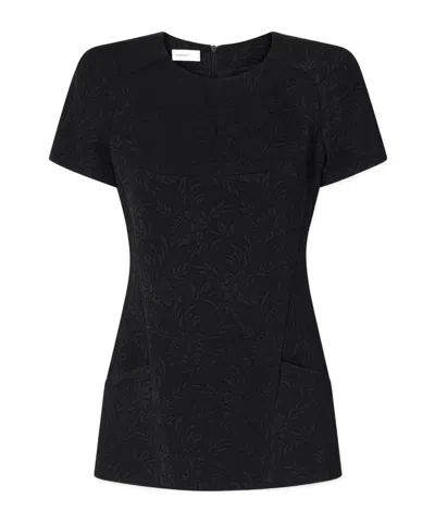Dries Van Noten Conelly Floral-jacquard Blouse In Black