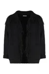 Dries Van Noten Maxi Cardigan In Wool In Black