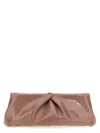 Dries Van Noten Maxi Pleated Patent Leather Clutch In Pink