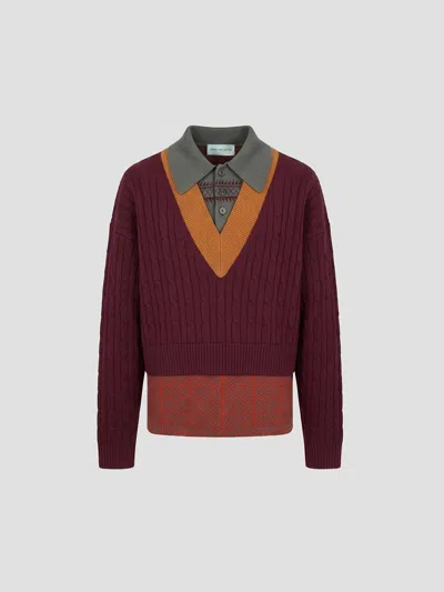 Dries Van Noten Medan 4751 M. K. Sweater In Bordeaux