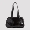Dries Van Noten Ruby Red Leather Medium Bowling Shoulder Bag In Black