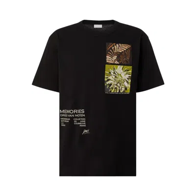 Pre-owned Dries Van Noten Medium Fitted Print T-shirt 'black' | Men's Size M
