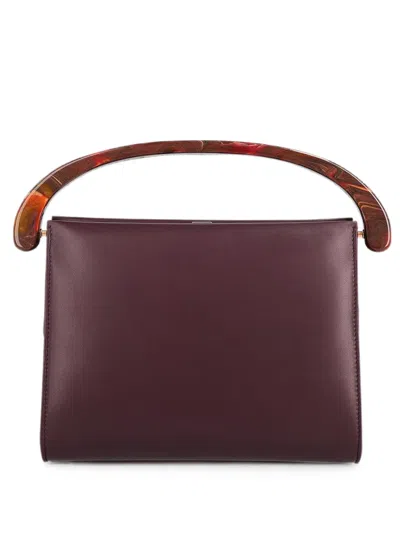 Dries Van Noten Medium Leather Bag In Burgundy