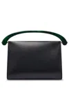 Dries Van Noten Resin-handle Velvet Tote Bag In Black