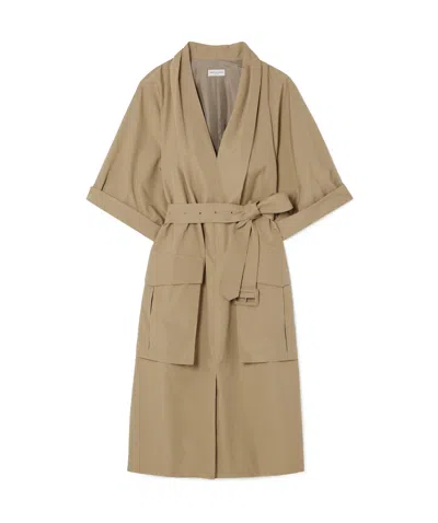 Dries Van Noten Medium Length Dress With Belt In Brown