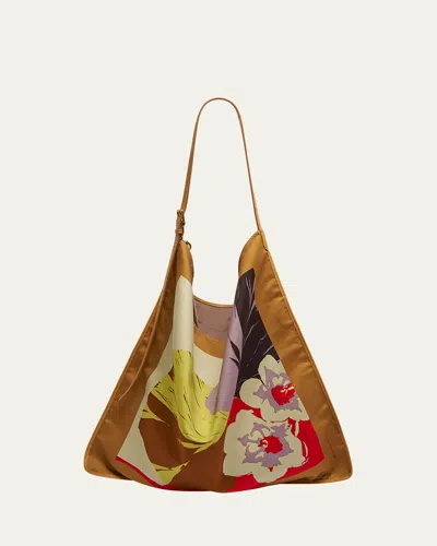 Dries Van Noten Medium Scarf Floral-print Shoulder Bag In 204 Mais