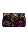 Dries Van Noten Envelope Medium Sequined Satin Clutch In Multi