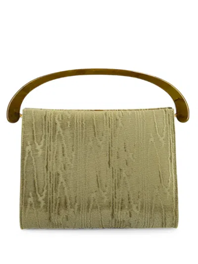 Dries Van Noten Medium Velvet Bag In Green