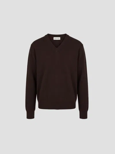 Dries Van Noten Mela 4705 M. K. Cashmere Sweater In Dark Brown