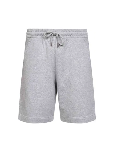 Dries Van Noten Melange Grey Cotton Fleece Bermuda Shorts In Gray