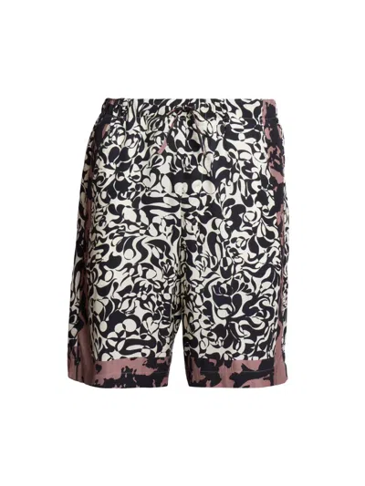 Dries Van Noten Men's Abstract Print Swim Shorts In Multi
