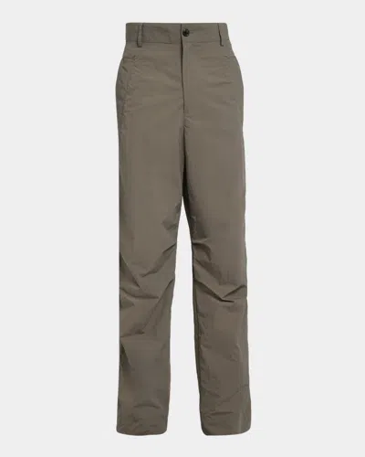 Dries Van Noten Men & Apos;s Pencks Nylon Flat-front Trousers In Gray