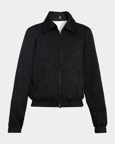 Dries Van Noten Men & Apos;s Vinnys Floral Jacquard Full-zip Jacket In Black
