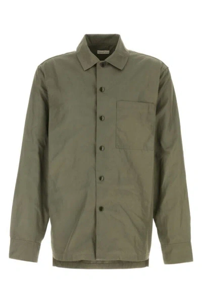 DRIES VAN NOTEN DRIES VAN NOTEN MEN ARMY GREEN POLYESTER CORNISH SHIRT