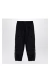 Dries Van Noten Black Cargo Trousers With Drawstring Men In Multicolor