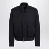 Dries Van Noten Men's Blue Wool Gabardine Jacket In Black