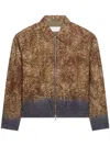 Dries Van Noten Men Bomber Jacket With Print In Brown