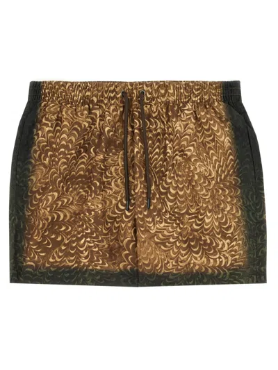 Dries Van Noten Men Boxer Swimsuit In Brown