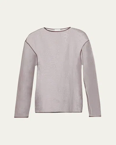 Dries Van Noten Men's Camille Organza Top In Brown