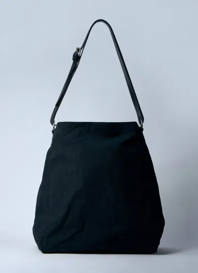 Dries Van Noten Men Canvas Shoulder Bag In Black