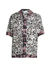 Dries Van Noten Short-sleeve Abstract Pattern Shirt With Camp Collar In Black