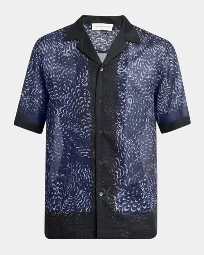 DRIES VAN NOTEN MEN'S CARLTONE SEMI-SHEER CAMP SHIRT