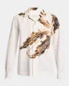 Dries Van Noten Carlty Embellished Shirt In Brown