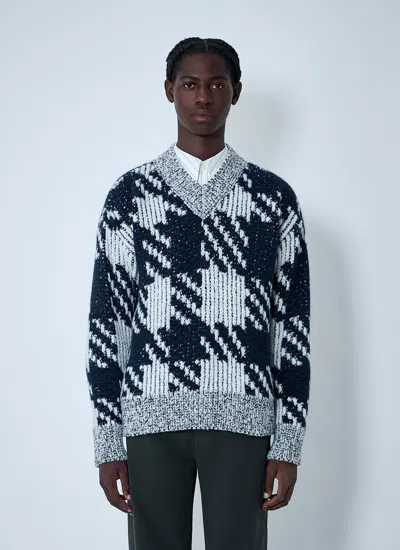 DRIES VAN NOTEN DRIES VAN NOTEN MEN CHECK WOOL-BLEND SWEATER