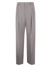 Dries Van Noten Pleated Straight Leg Panrom Trousers In Grey